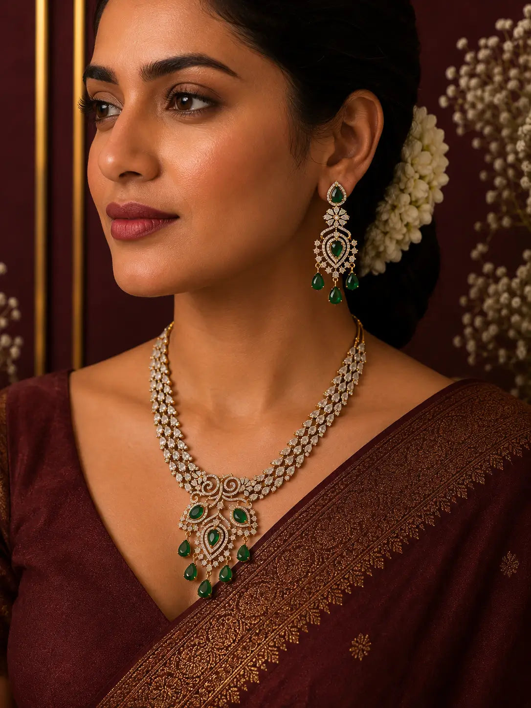 Emerald Royale AD Necklace Set