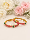 Royal Ruby AD Bangles (Set of 2)