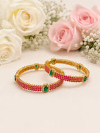 Royal Ruby AD Bangles (Set of 2)