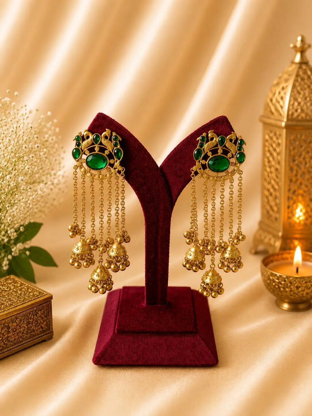 Mayura Gold Polish Statement Earrings