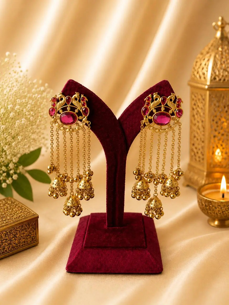Mayura Gold Polish Statement Earrings